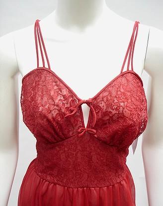 50S BEAU MONDE
 RED LACE & CHIFFON SLIP
6